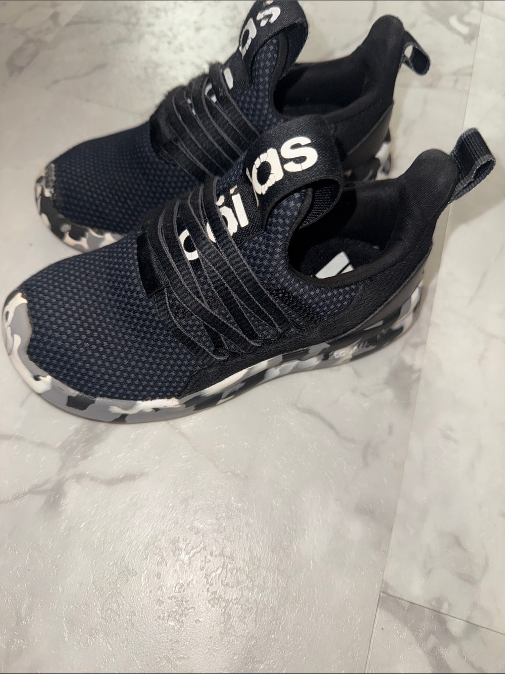 Kids Adidas Slip-On Sneakers with Camouflage Sole